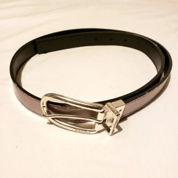 Michael Kors L Reversible blk/pewter belt - Picture 1 of 4